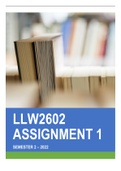 LLW2602 Assignment 1 Semester 2 2022