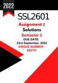 SSL2601 Assignment 2 (Solutions) For Semester 2 2022 (Code 852757) Due 23rd September, 2022