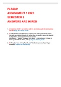PLS2601 ASSIGNMENT  QUIZ 1  SEMESTER 2 2022: All Questions answered