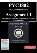 PYC4802 Psychopathology assignment 1 Questions and Correct Answers 2022