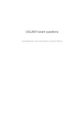CSL2601 CONSTITUTION OF LAW QUESTIONS AND ANSWERS