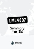 LML4807 - Summarised NOtes