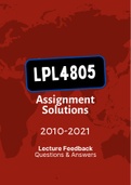 LPL4805 (NOtes, ExamPACK, ExamQuestions, Tut201 Letters)