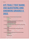 ATI TEAS 7 TEST BANK 350 QUESTIONS AND ANSWERS GRADED A 2022 