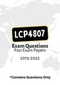 LCP4807 - Exam Questions PACK (2013-2022)