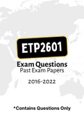 ETP2601 - Exam Questions PACK (2016-2022)