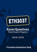 ETH303T - Exam Questions PACK (2016-2019)