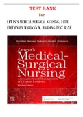 TEST BANK FOR LEWIS’S MEDICAL SURGICAL NURSING 11TH EDITION HARDING CHAPTER 1-68|COMPLETE GUIDE-2022
