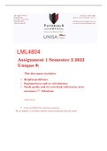 LML4804  Assignment 1 Semester 2 2022 