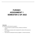 FUR2601 ASSIGNMENT 1 SEMESTER 2 2022 (ALL ANSWERS/ SOLUTIONS)