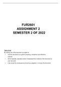 FUR2601 ASSIGNMENT 2 SEMESTER 2 2022 (ALL ANSWERS/ SOLUTIONS)