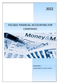 FAC2601 - Financial Accounting For Companies Assignment 02 Solutions, Semester 2, 2022