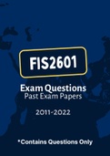 FIS2601 - Exam Questions PACK (2011-2022)