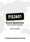 FIS2601 - Exam Questions PACK (2011-2022)