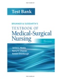 Brunner & Suddarth's Textbook of Medical-Surgical Nursing 15th Edition Hinkle Test Bank ALL 68 CHAPTERS|  with Rationals.