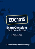 EDC1015 - Exam Questions PACK (2013-2019)
