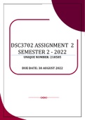 DSC3702 ASSIGNMENT 2 SEMESTER 2 - 2022 (218585)