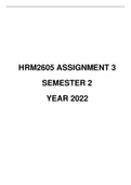 HRM2605 ASSIGNMENT NO.3 YEAR 2022 SEMESTER 2 suggested solution (Due date: 09 Sep 2022))