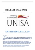Summary Exam Pack New Entrepreneurial Law, ISBN: 9780409122268 MRL2601 - ENTREPRENEURIAL LAW (MRL2601)