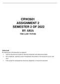 CRW2601 ASSIGNMENT 2 SEMESTER 2 2022 (ALL ANSWERS/ SOLUTIONS)