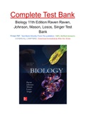Biology 11th Edition Raven Raven, Johnson, Mason, Losos, Singer Test Bank
