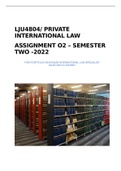 PRIVATE INTERNATIONAL LAW / LJU4804 ASSIGNMENT 02- SEM TWO 2022