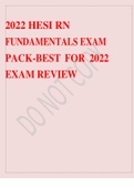 2022 HESI RN FUNDAMENTALS EXAM PACK-BEST FOR 2022 EXAM REVIEW