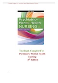 Test Bank Complete For Psychiatric-Mental Health Nursing 8th Edition 