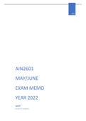 Exam (elaborations) AIN2601 - Practical Accounting Data Processing (AIN26O1) 