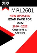 MRL2601 Exam Pack (Updated) 2016 - 2023 (This is the latest Pack) 