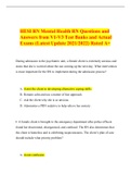 HESI RN MENTAL HEALTH Q&A V1-V3 |TESTBANKS For Psychiatric Mental Health Nursing 2021-2022 |Mental health exam 1-3 |evolve mental health |Mental health Testbanks & Actual exams v1-v3 RATED A 