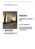 MAC2601/ MAC602 Assignment 2 Semester 2022