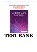 Test Bank For Priorities Critical Care Nursing 8th Edition Urden| Complete| Latest|