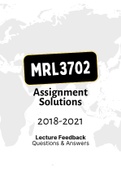 MRL3702 - Assignment Tut201 feedback (Questions & Answers) (2018-2021) 