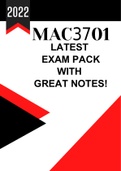 MAC3701 Exam pack (Latest 2023) includes great notes! 