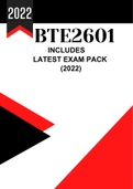 BTE2601 Exam Pack for year 2023 (Questions and answers) 