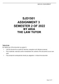 SJD1501 ASSIGNMENT 3 SEMESTER 2 2022 (ALL ANSWERS/ SOLUTIONS)