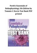 Porth’s Essentials of Pathophysiology 5th Edition by Tommie L Norris Test Bank PDF printed