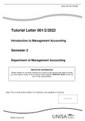 Lecture notes MAC1501 - Introduction To Management Accounting (mac1501) 