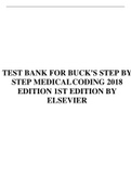 TEST BANK FOR BUCK'S STEP BY STEP MEDICAL CODING 2018 EDITION 1ST EDITION BY ELSEVIER