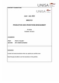 Exam (elaborations) MNO3701 - Production And Operations Management (MNO3701) 