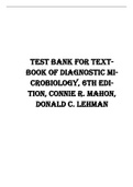 Test Bank for Textbook of Diagnostic Microbiology, 6th Edition, Connie R. Mahon, Donald C. Lehman