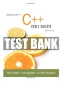 Starting Out with C++ Early Objects 9th Edition Gaddis Test Bank  ISBN-13: 9780134400242 |COMPLETE TEST BANK  |Guide A+.