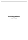 College aantekeningen Sociology Of Institutions (73310006AY) 