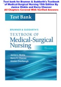 Test bank for Brunner & Suddarths Textbook of Medical-Surgical Nursing 15th Edition By Janice Hinkle and Kerry Cheever - All Chapters Covered With Verified Answers