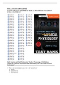 Test Bank For Guyton And Hall Textbook Of Medical Physiology 13th Edition By Hal Chapter 1-85| Complete Guide A+