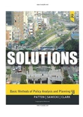 Basic Methods of Policy Analysis and Planning 3rd Edition Patton Solutions Manual|GUIDE A+