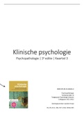Samenvatting Psychopathologie (kwartiel 3) (3e editie) - Toegepaste Psychologie, jaar 2