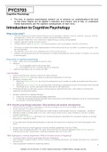 PYC3703 Cognition Thinking, Memory and Problem Solving - study notes