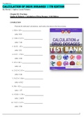 Test Bank For Calculation of Drug Dosages 11th Edition by Sheila J. Ogden, Linda Fluharty  Chapter 1-19 | Complete Guide